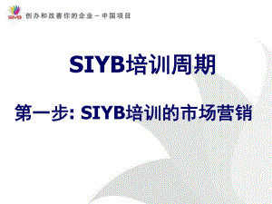 SIYB培训周期第一步市场营销