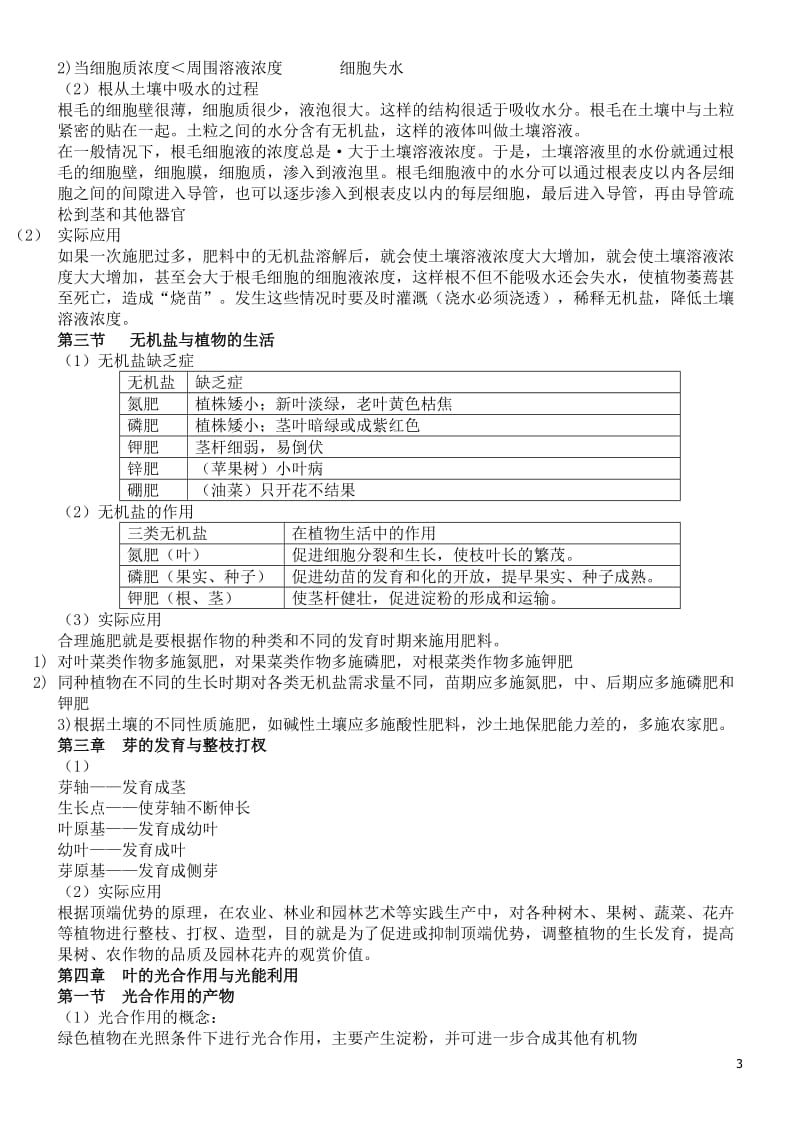 八年级上册生物知识点汇总(冀少版)(1)_第3页