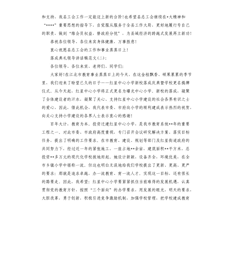 落成典礼领导讲话稿.docx_第2页