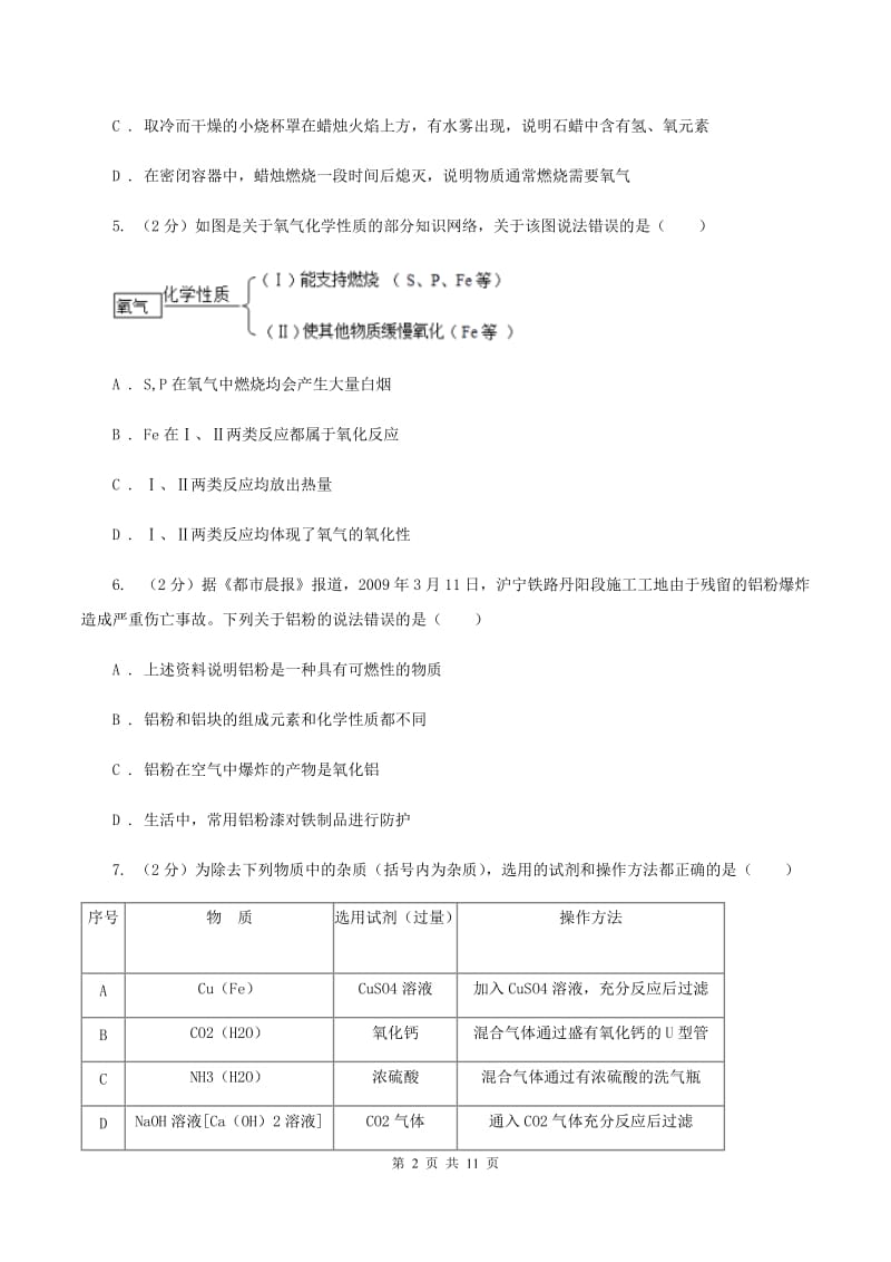 甘肃省中考化学二模试卷C卷_第2页