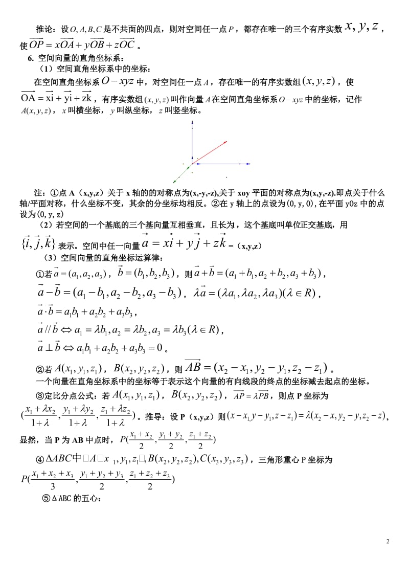 空间向量与立体几何知识点与例题_第2页