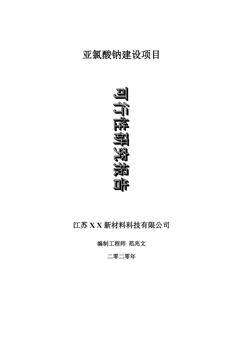 亚氯酸钠建设项目可行性研究报告-可修改模板案例_第1页