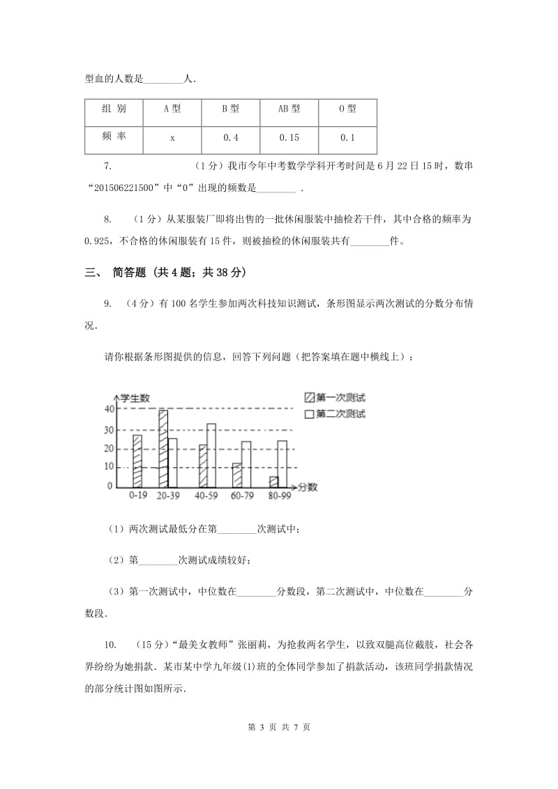 2019-2020学年数学浙教版七年级下册6.4.2频率 同步练习 A卷_第3页