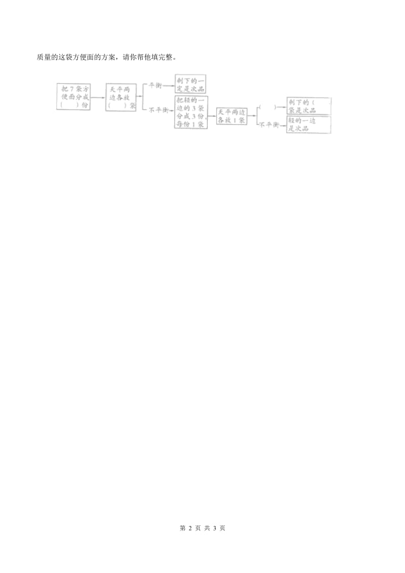 2019-2020学年小学数学人教版五年级下册 第八单元找次品A卷_第2页