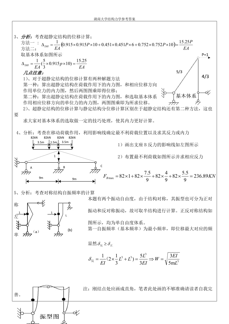 湖南大学结构力学考研(2013-2014)真题参考答案_第2页