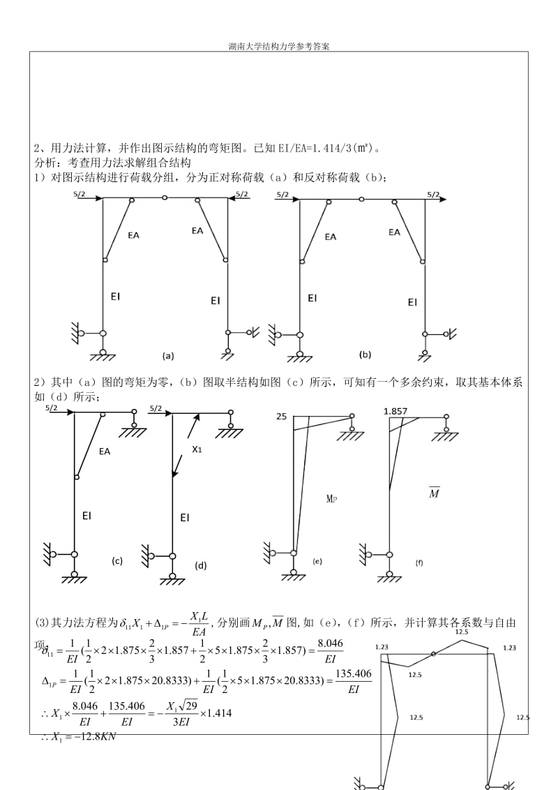 湖南大学结构力学考研(2013-2014)真题参考答案_第3页