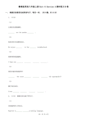 魯教版英語八年級上冊Unit 6 Section A課時(shí)練習(xí)B卷