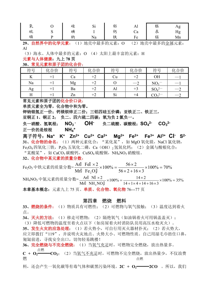 沪教版九年级化学复习提纲(上)_第3页