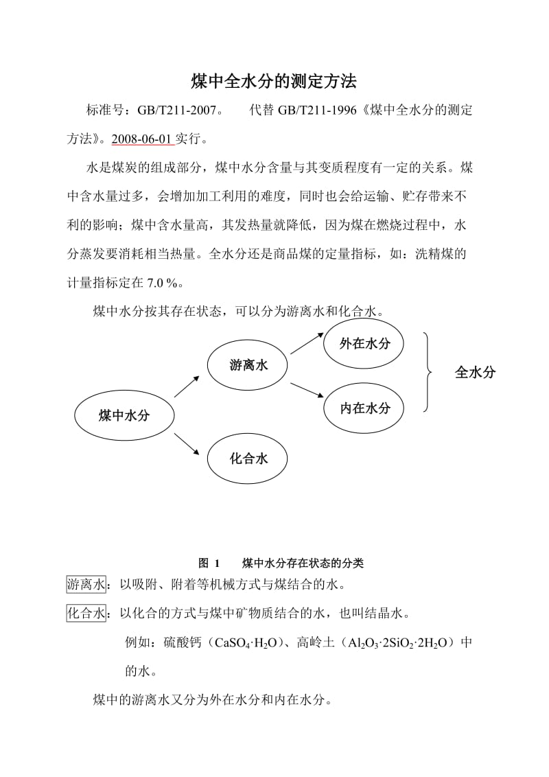 煤中全水的测定方法_第1页