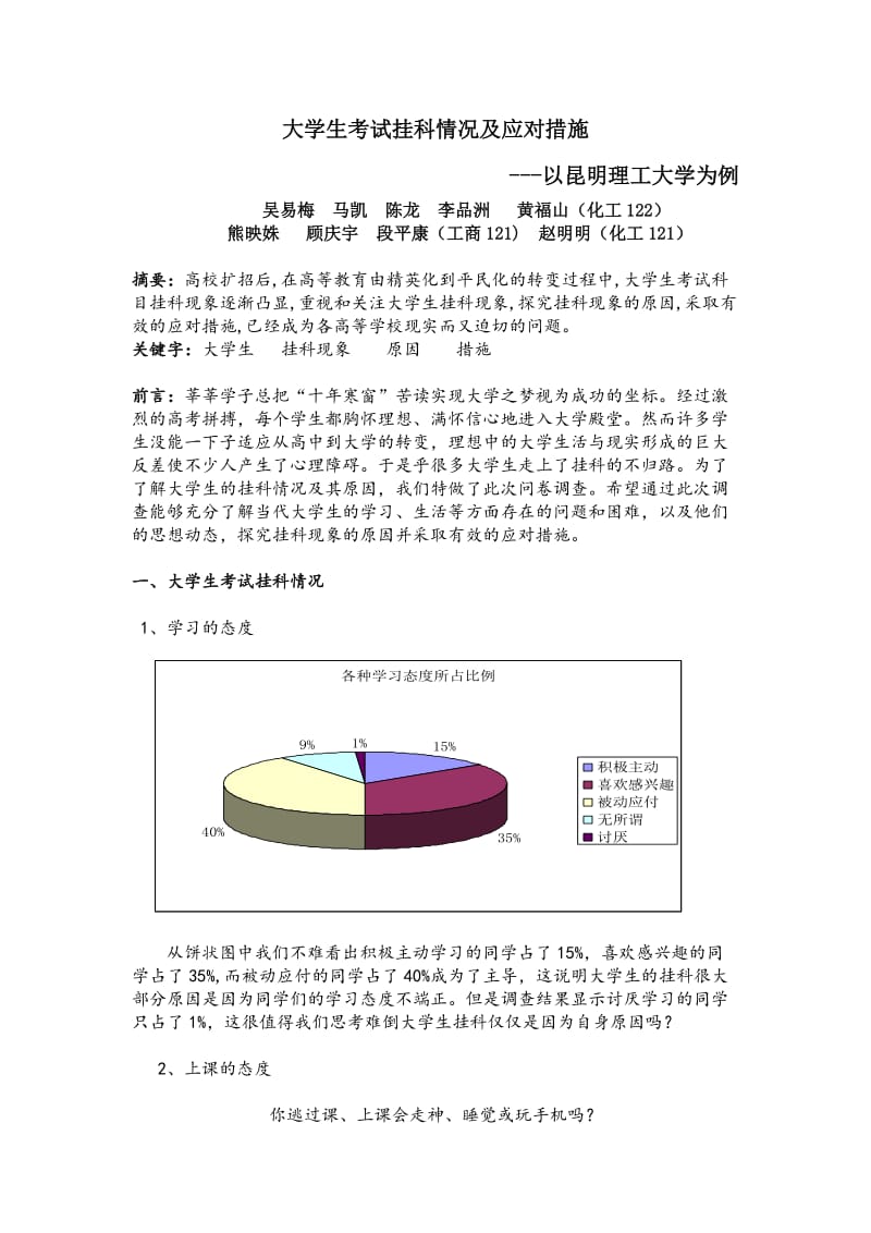 大学生考试挂科情况及应对措施_第1页