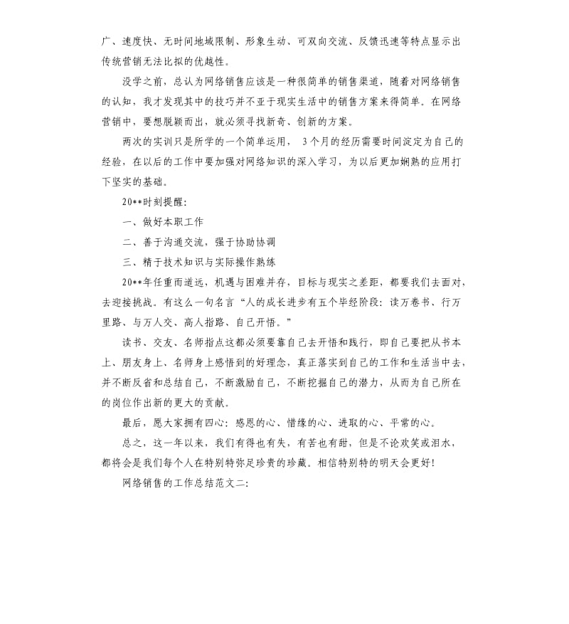 网络销售的工作总结.docx_第2页