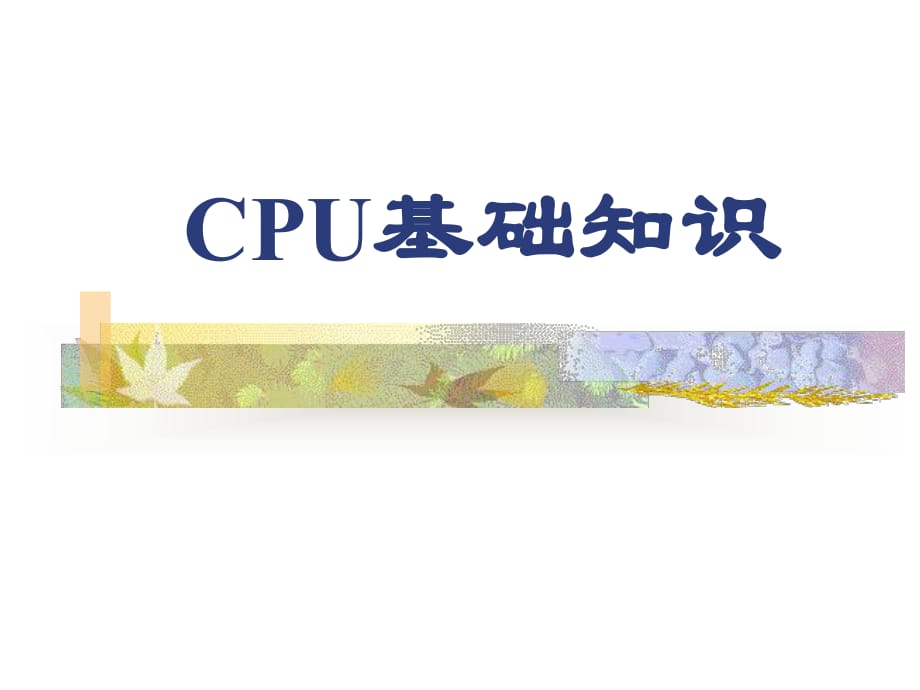 《CPU基础知识》课件_第1页