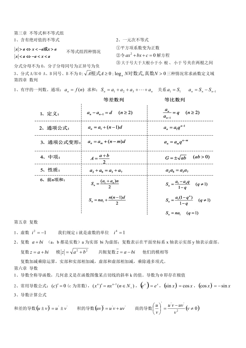 成考复习数学公式(全)_第2页