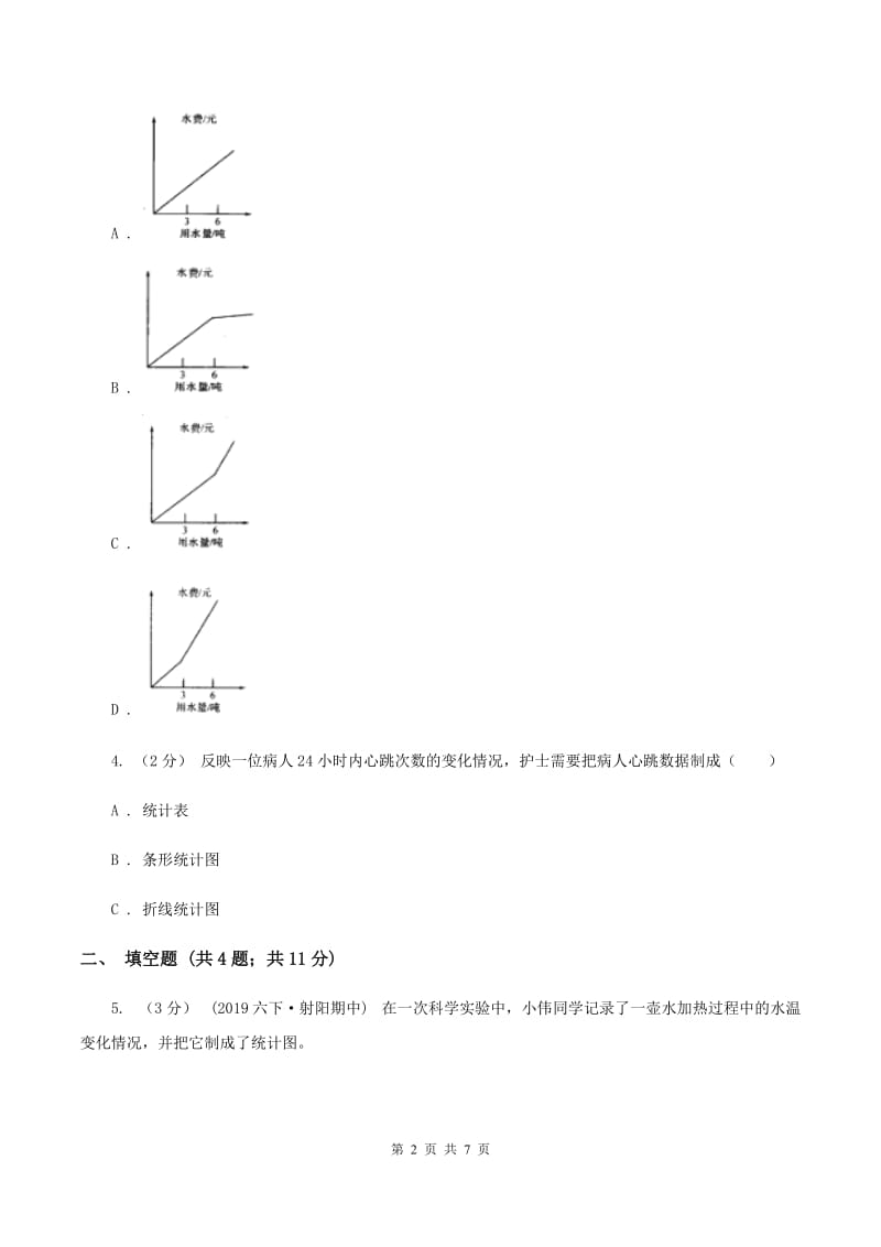 2019-2020学年苏教版数学五年级下册2.1单式折线统计图的认识和应用C卷_第2页