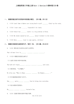 上海版英語八年級上冊Unit 1 Section B課時(shí)練習(xí)B卷