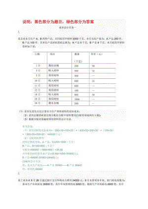 國家開放大學(xué)(電大)成本會計形考平臺任務(wù)1-6答案