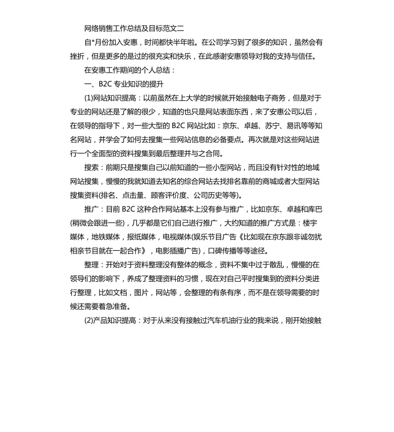 网络销售工作总结及目标.docx_第2页