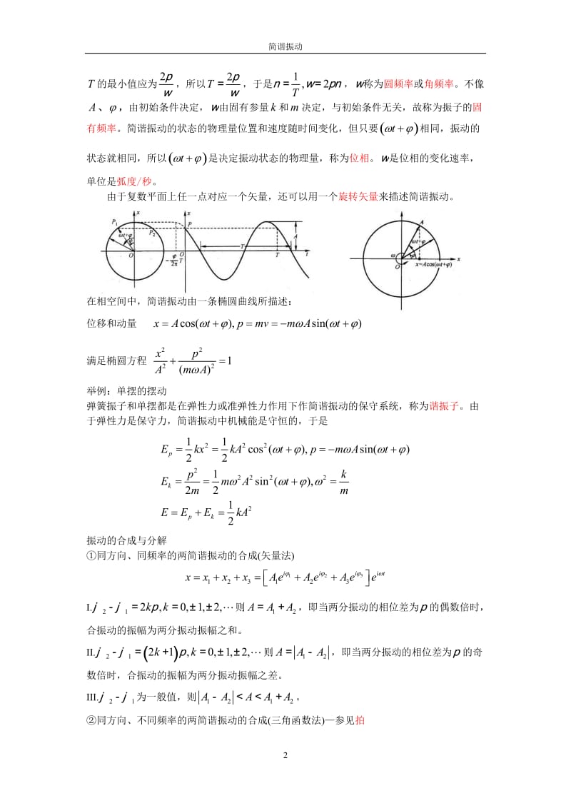 大学物理教案--机械振动与机械波_第2页