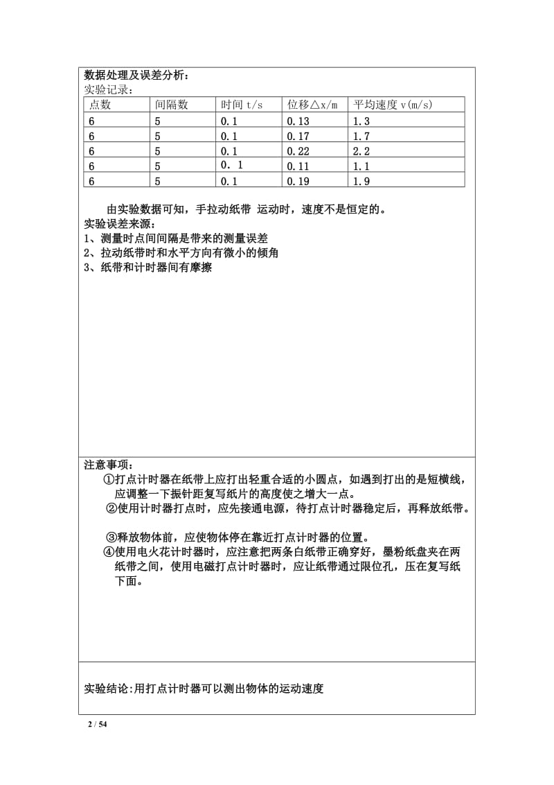 高中物理实验报告_第2页