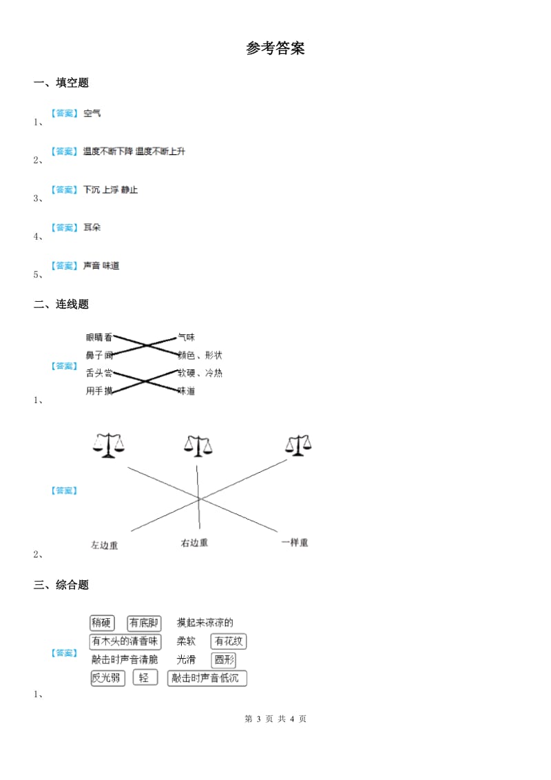 2019年教科版科学二年级上册2.2 不同的餐具练习卷D卷_第3页