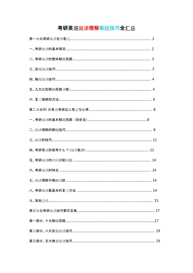 考研英语阅读理解解题技巧全汇总_第1页