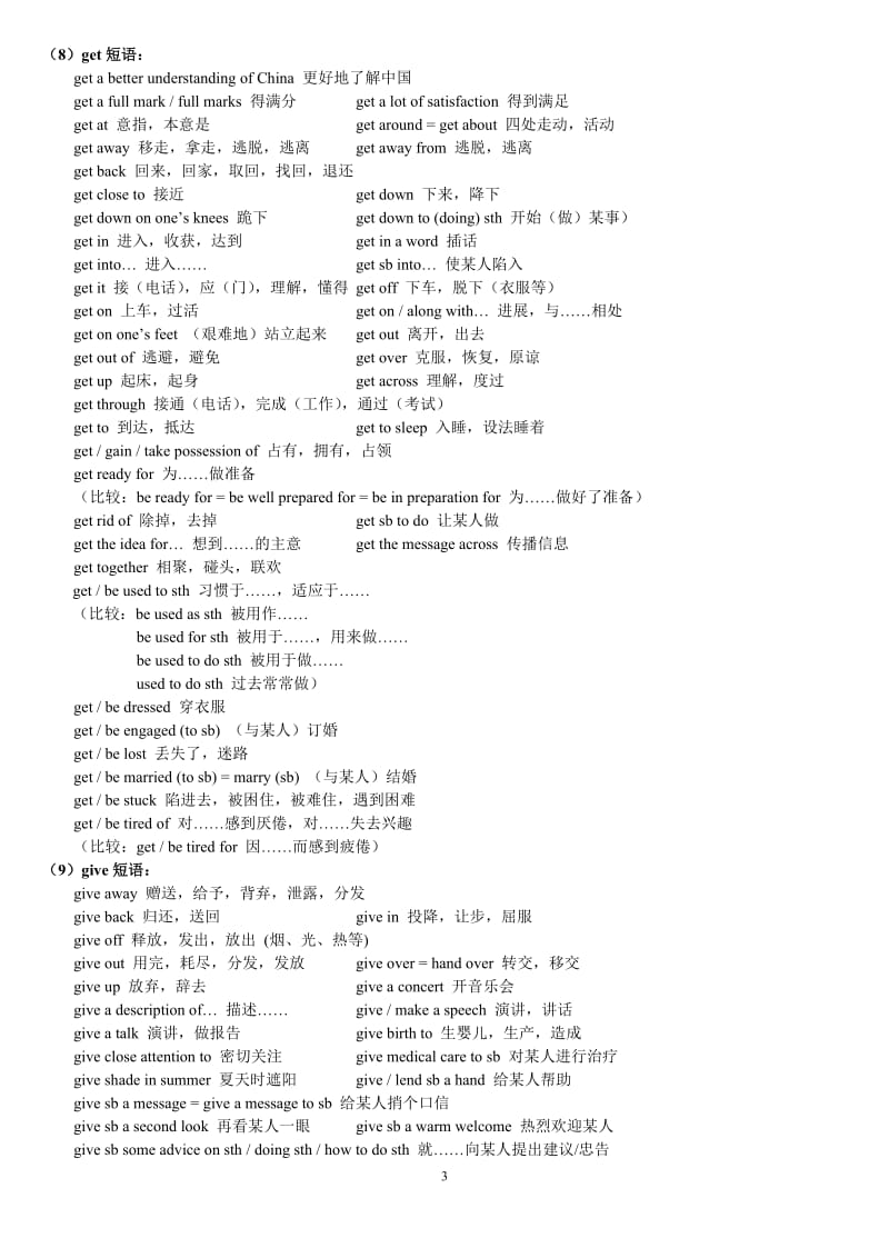 高中英语常用动词短语(完整版)_第3页