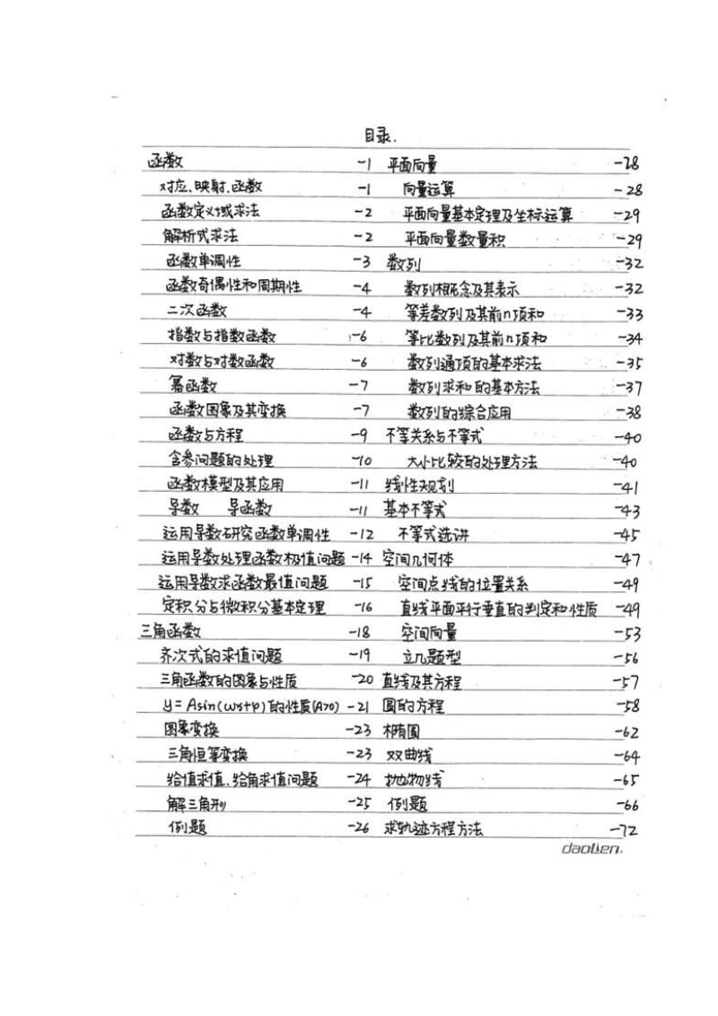 高中数学状元笔记(手写版)_第2页