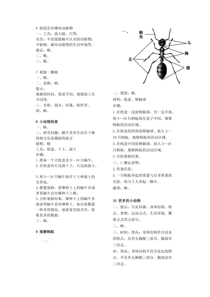 鄂教版四年级上册《科学·长江作业本》答案_第2页