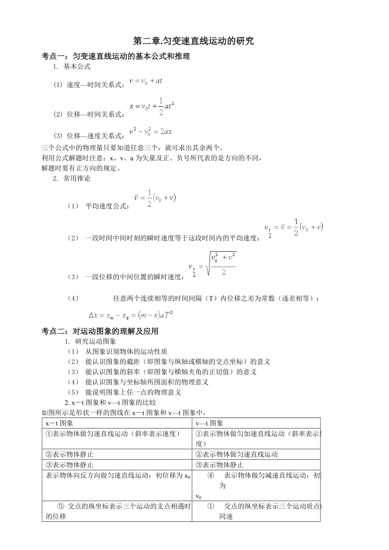 高一物理必修1第一章知识点_第2页