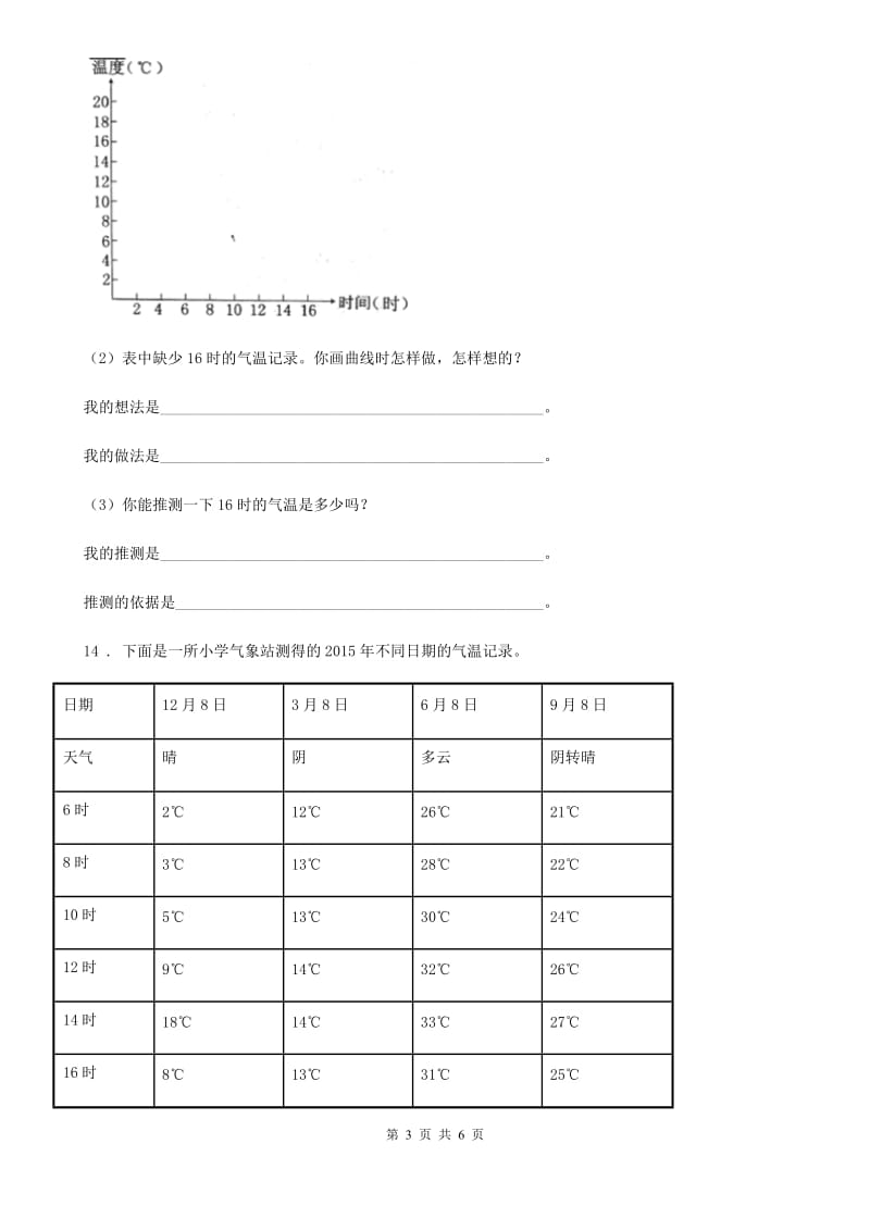 2019-2020年度教科版科学三年级上册3.3 测量气温练习卷（1）（I）卷_第3页