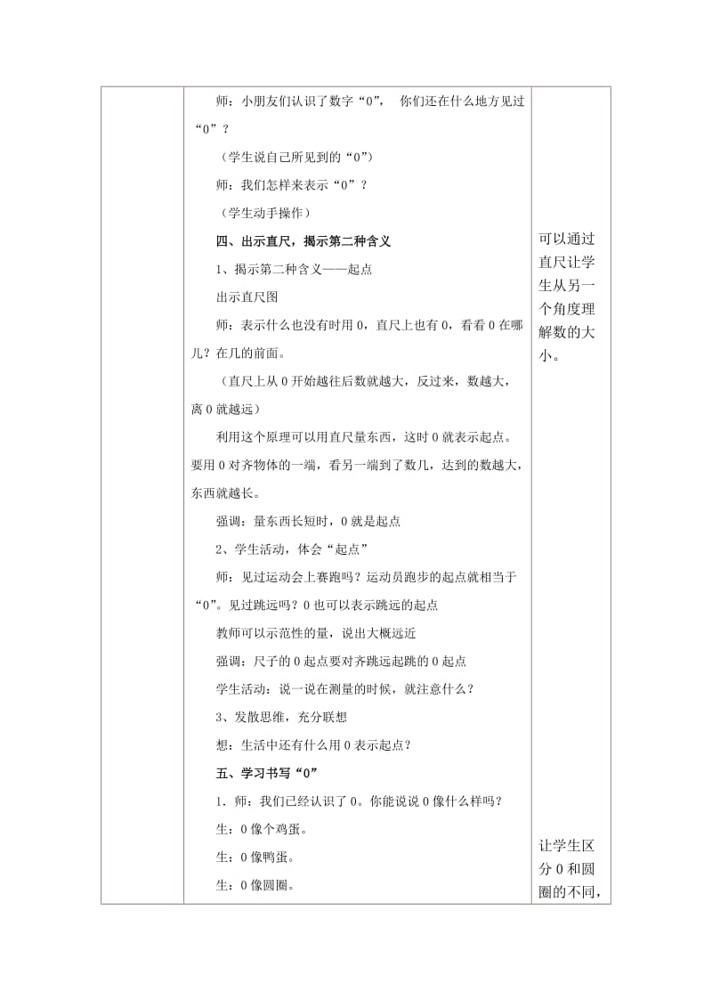 人教版一年级数学0的认识教案_第3页