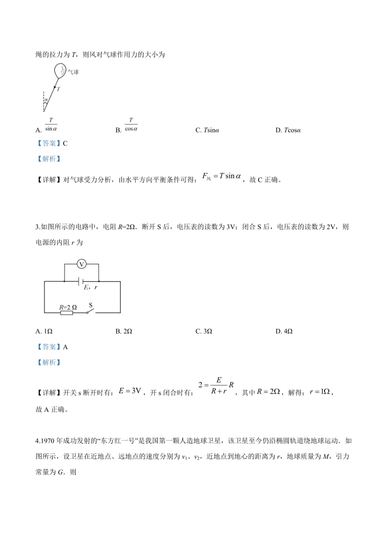 2019年高考试题真题1物理（江苏卷）解析版[高考复习]_第2页