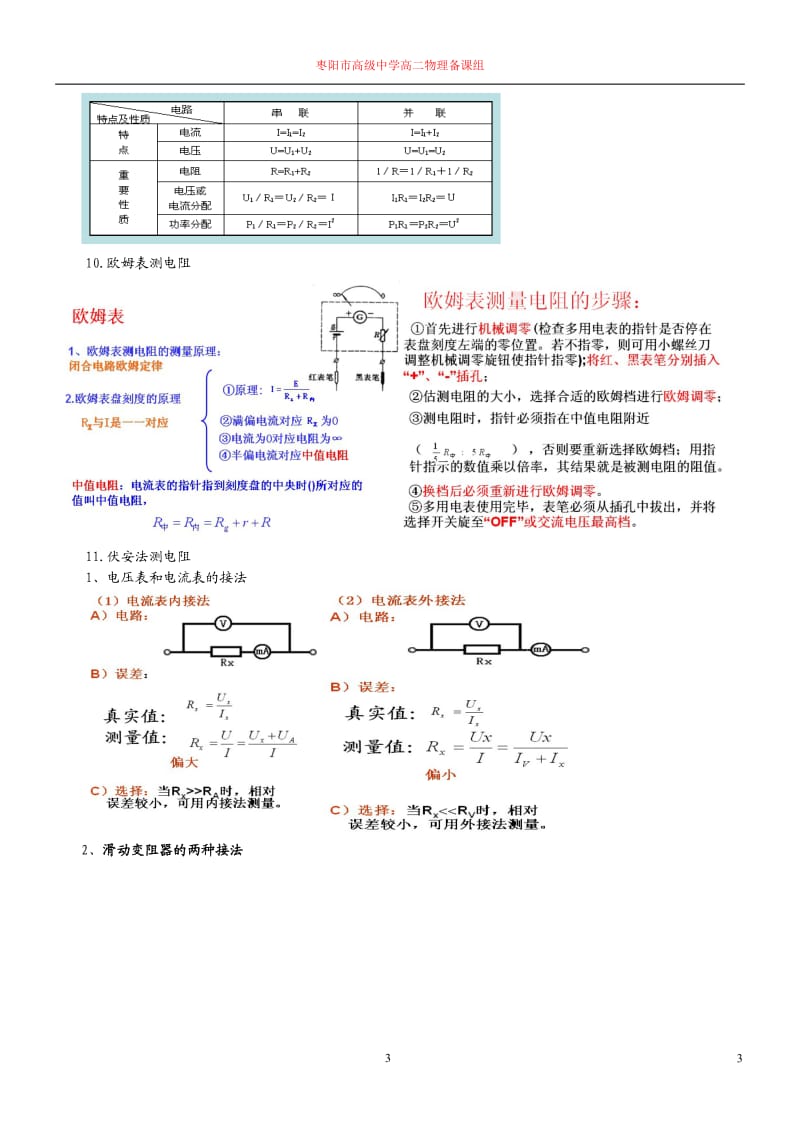 高中物理选修3-1知识点归纳_第3页