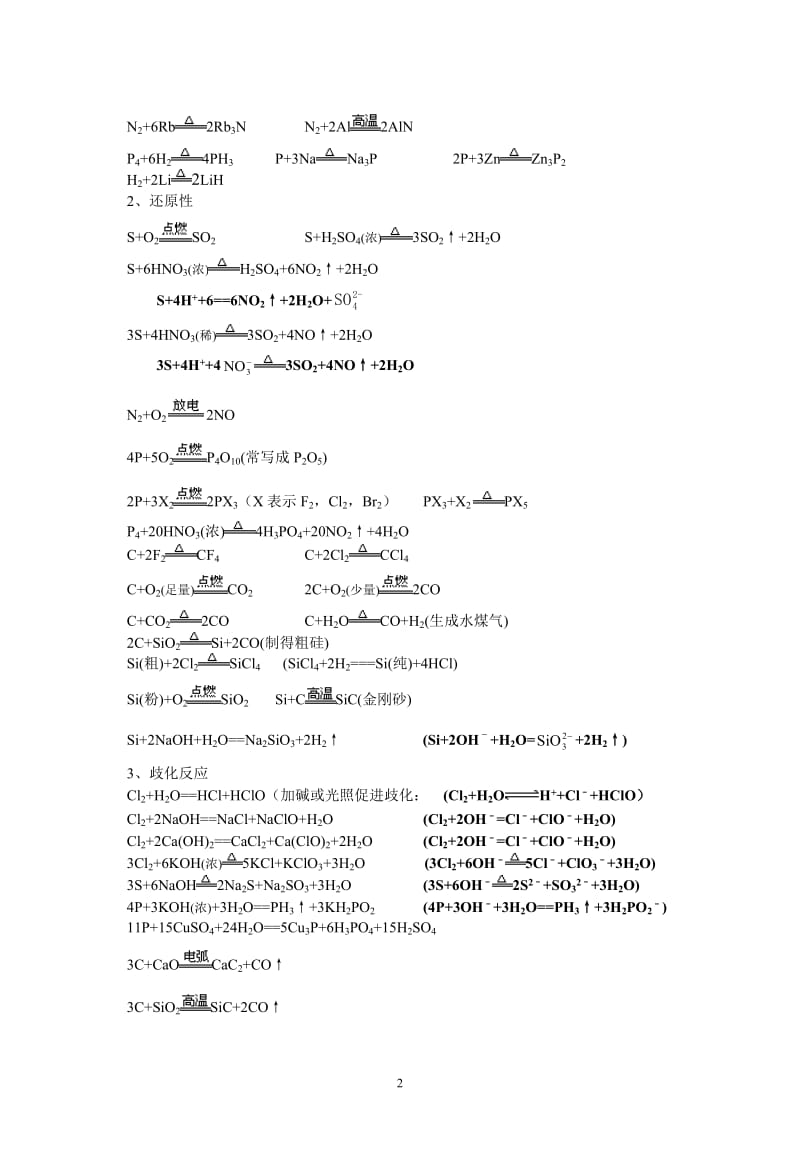 高中化学方程式（总）_第2页