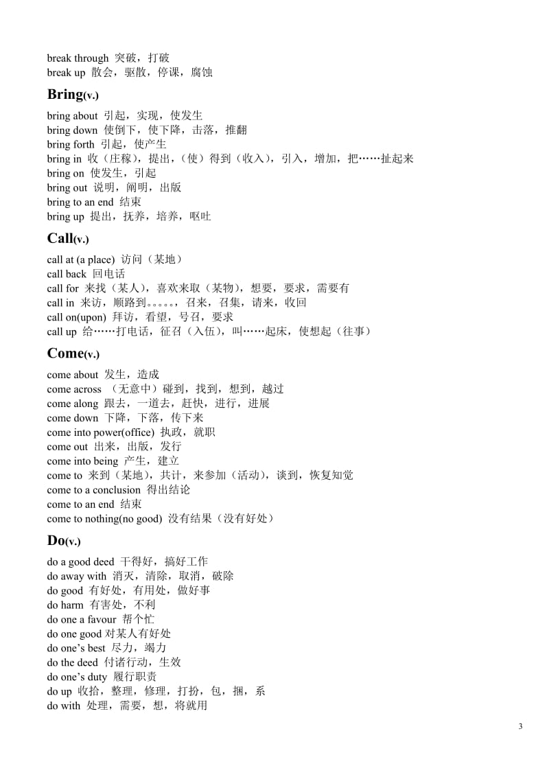 高中英语常用词组分类汇总之经典版_第3页