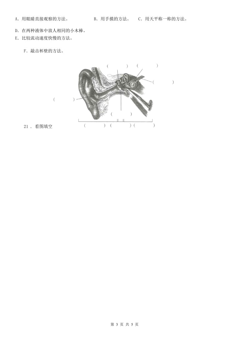 2019-2020年度教科版科学二年级下册第二单元我们自己测试卷（II）卷_第3页