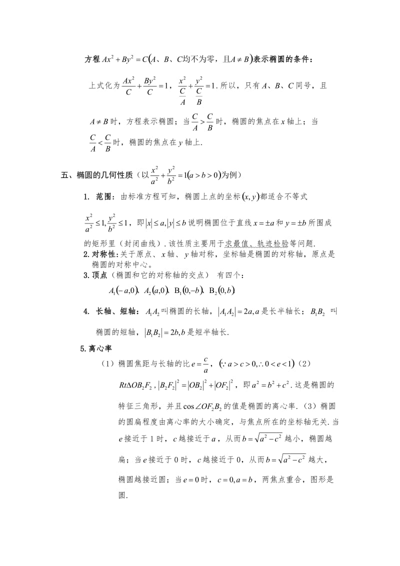 高二数学椭圆知识点整理_第2页