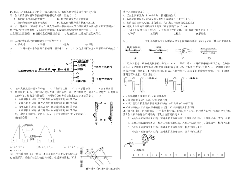 高中生物必修三前三章综合习题_第3页