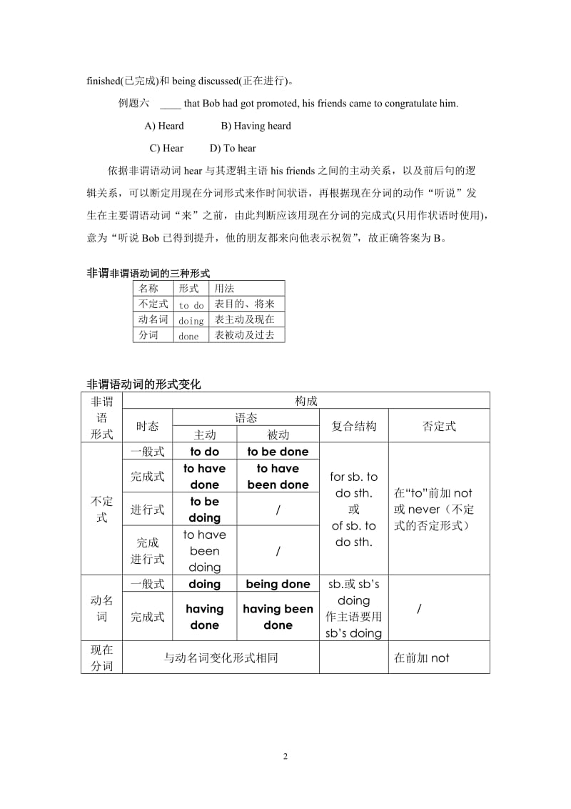 高中英语语法之非谓语动词(老师整理学生自学用)_第2页