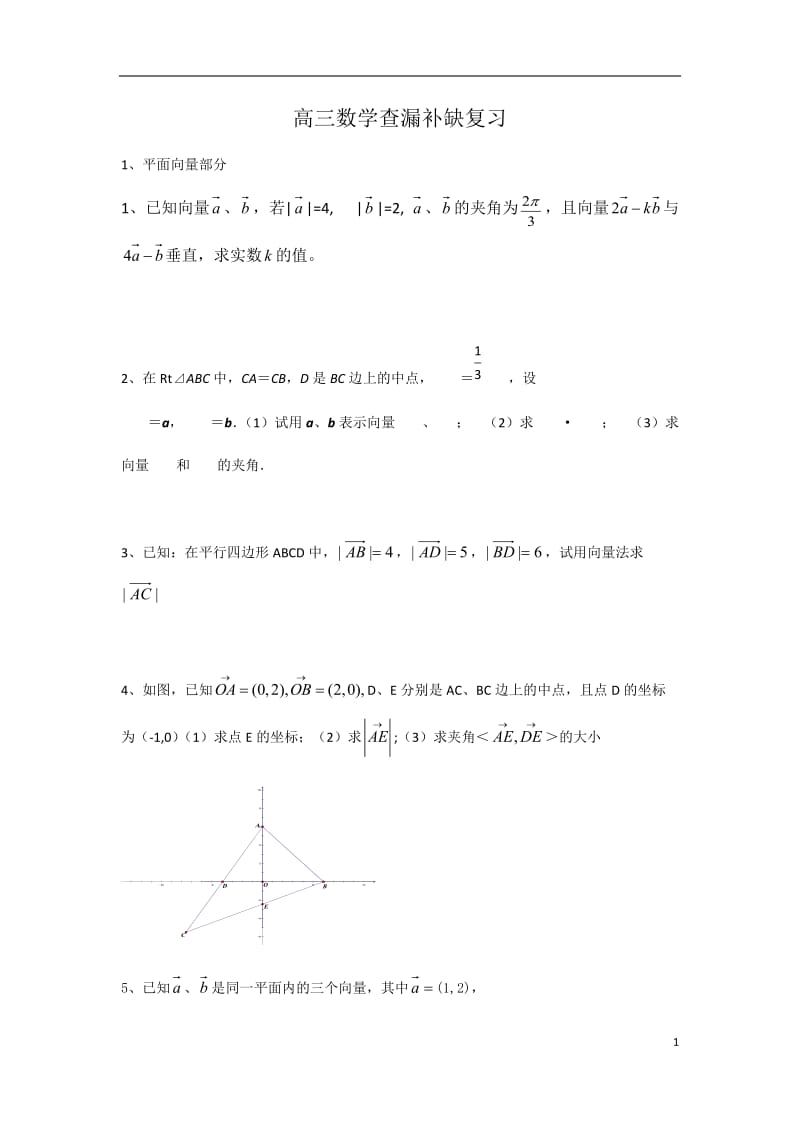 高三数学查漏补缺复习_第1页