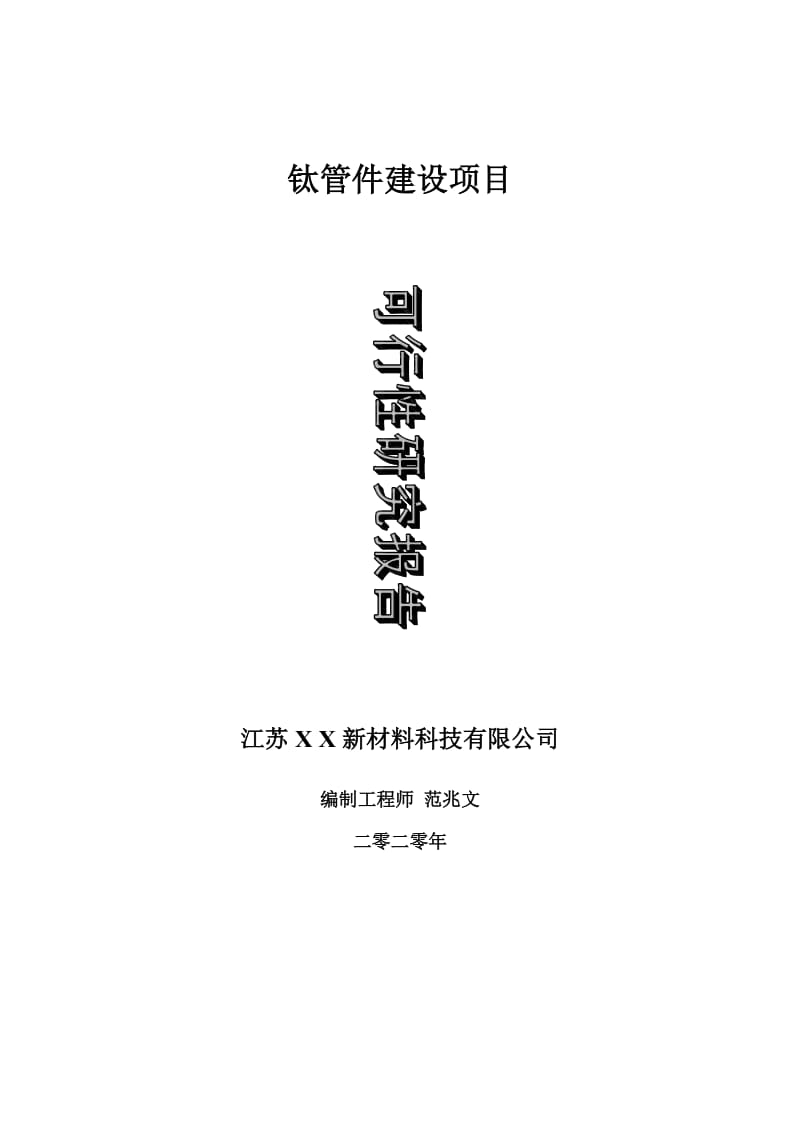 钛管件建设项目可行性研究报告-可修改模板案例_第1页