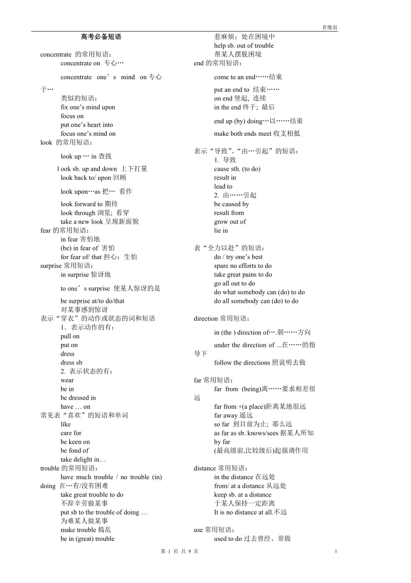 高考英语必备短语_第1页