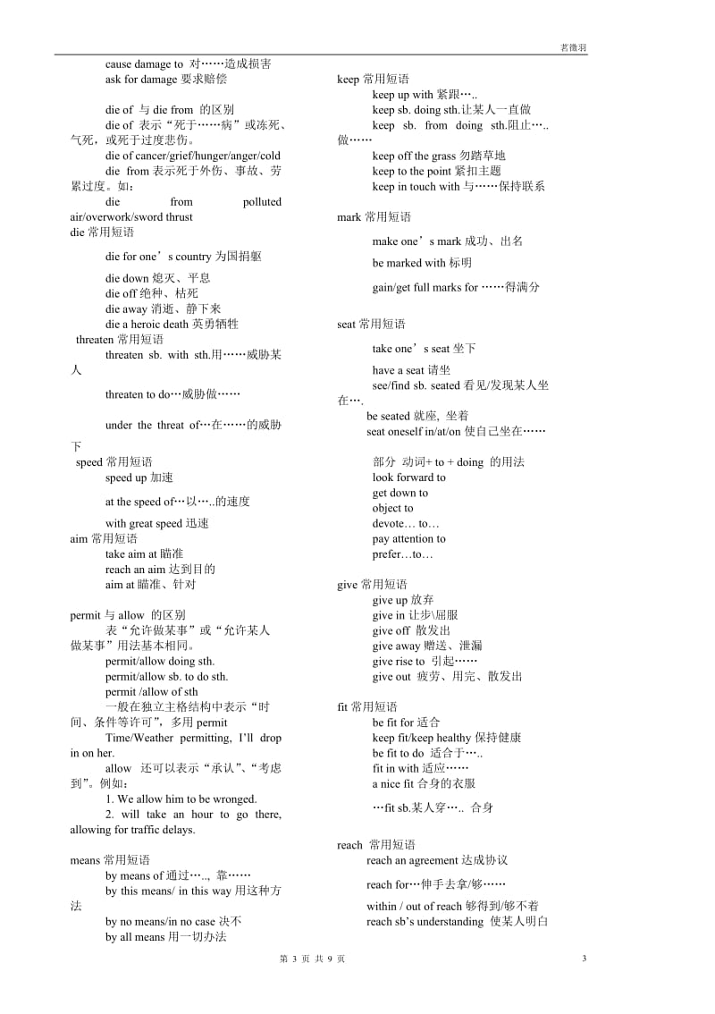 高考英语必备短语_第3页