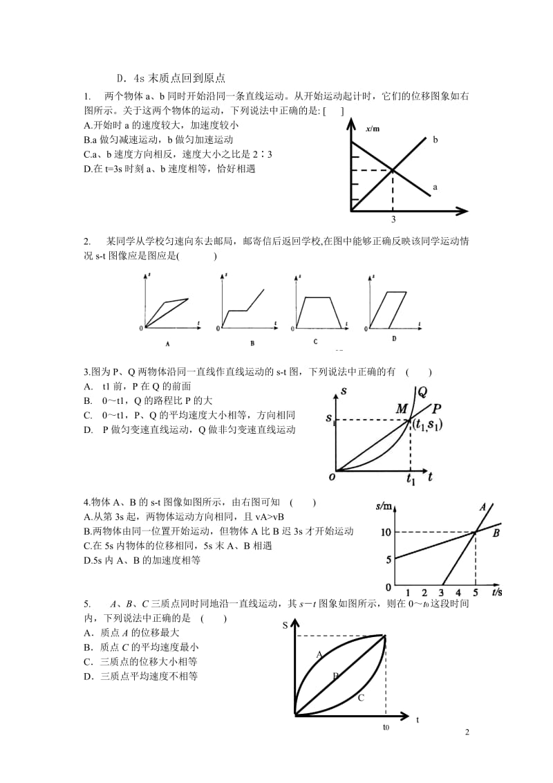 高一物理必修一加速度与速度图像_第2页