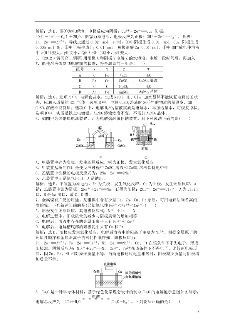 高中化学电解池习题_第2页