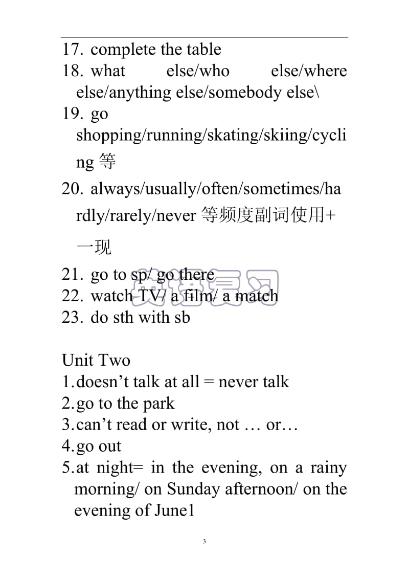 上海牛津英语6AU1-U5语言点_第3页