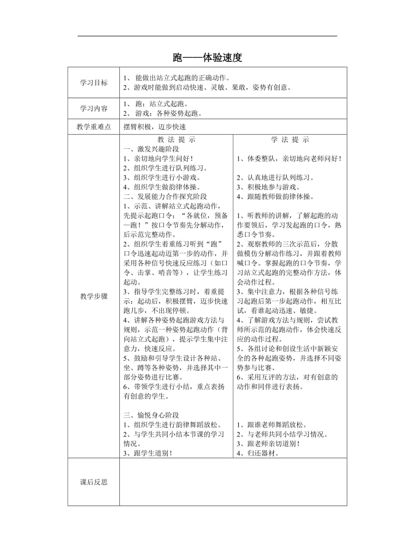 三年级体育上体育教案_第2页