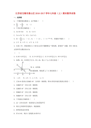 七年級數(shù)學(xué)上學(xué)期期末試卷（含解析） 蘇科版