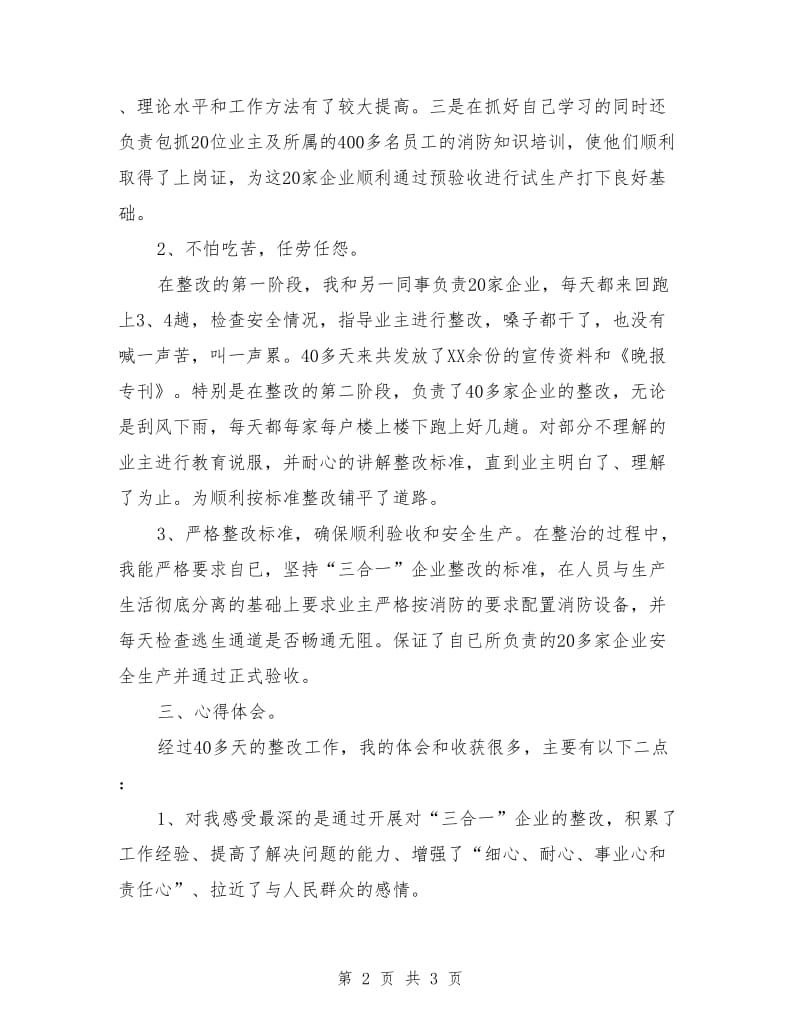 乡镇“三合一”企业专项整治工作个人小结_第2页