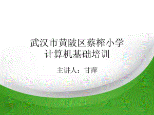 武漢市黃陂區(qū)蔡榨小學電腦培訓講義